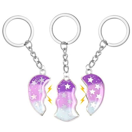 Magnetisk nøglering - 3 stk., hjerte - velegnet til børn, bedste ven, julemærke