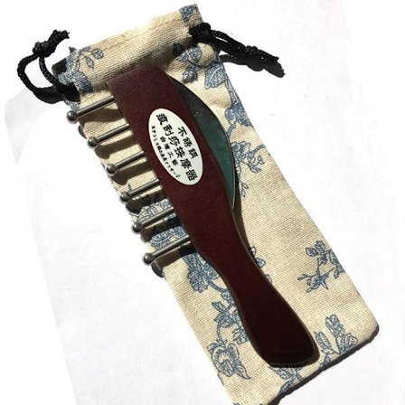 Taiwan massagekam med skraberfunktion meridian kropsmassage rustfri stål skraber kam