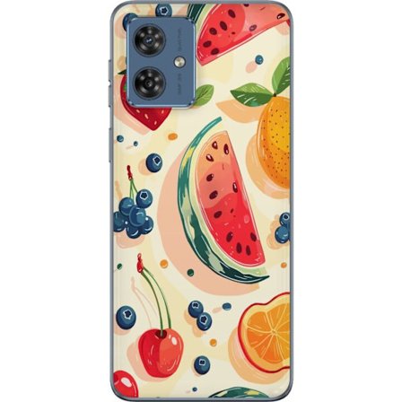 Kompatibel Mobilcover til Motorola Moto G54 Legesyg frugtillustration med vandmelon, citrus, jordbær, kirsebær og bær