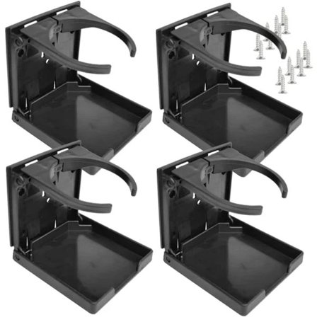 4 stk. plastikbilholder, bilholder, justerbar foldbar kopholder, foldbar bilholder med skruer til universal bil lastbil båd varevogn