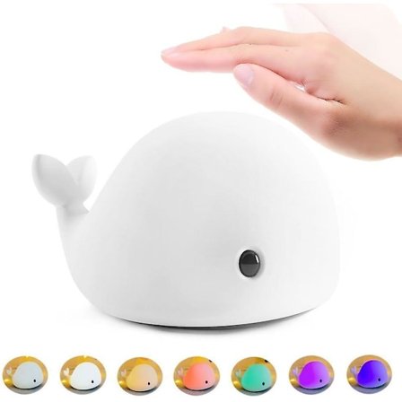 Baby nattlys LED baby nattlys delfinformet nattlys USB oppladbar nattlys silikon babylampe for barnerom