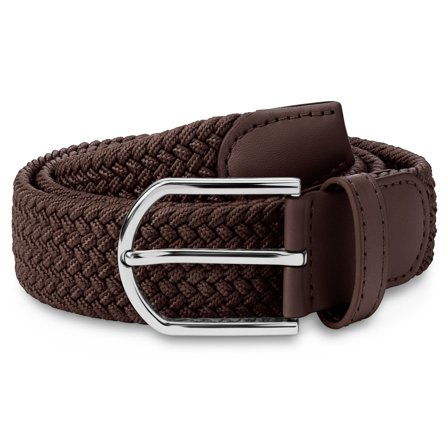 Ceinture marron en toile tricotée élastique pour hommes - Ceintures élastiques