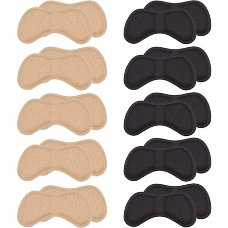 Hælpuder, hælbeskyttere, fortykkende hælpuder med stærk vedhæftning til dame-, børne- og herresko (5 sorte og 5 beige)