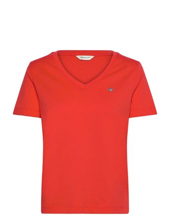 Reg Shield Ss V-Neck T-Shirt Red GANT