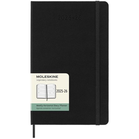 Kalender 18M Weekly Hard Cover Horisontell Large Black