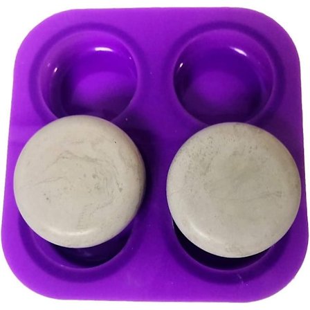 4 hulrum Mandala rund form til at lave cement- eller gipssten til Mandala prikmaleri (1 rund form med 4 hulrum)