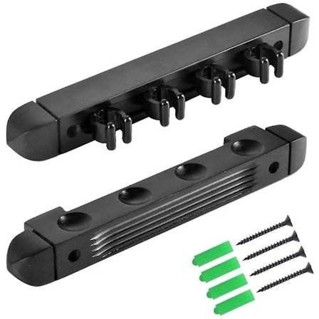 Vægmonteret billardkø-stativ i massivt fyrretræ