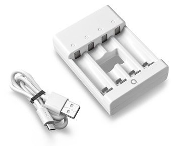 Andersson-USB Battery Charger 4 Slots AA/AAA White-Batterilader for AA- og AAA-batterier-Power-Oppladbare batterier