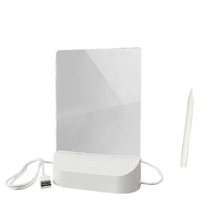 LED Skrivetavle med Whiteboard-penn, Lysende Akryl Meldingstavle med Lys, Lysende Tavle med Stativ for Kontor, Hjem og Jul pu8455