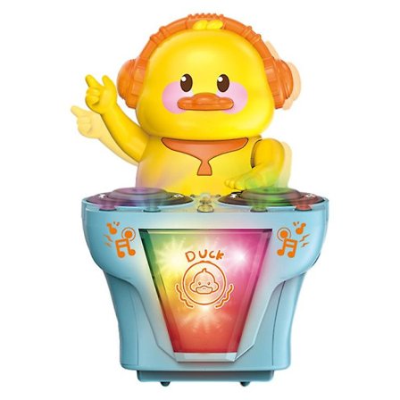 Sjov Dj Duck Børns Elektriske Sang Og Dansende Lys Dynamisk Legetøj(lyseblå)