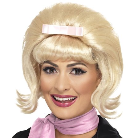 50'er Blonde Paryk med Sløjfe