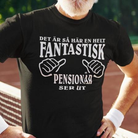Pensionist T-shirt - sort - Sådan ser en fantastisk pensionist ud Sort L Black l