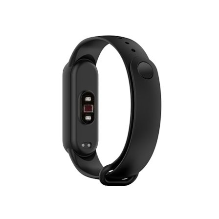 Glossy Silicone Watch Band for Xiaomi Mi Band 5 & 6 - Black
