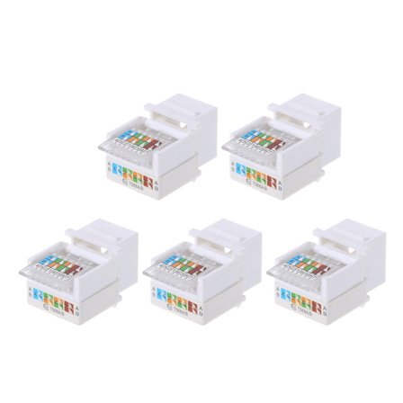 5 ST CAT5E RJ45 Infoga UTP Keystone Gigabit LAN-kopplingskontakt Ethernet-kontakt