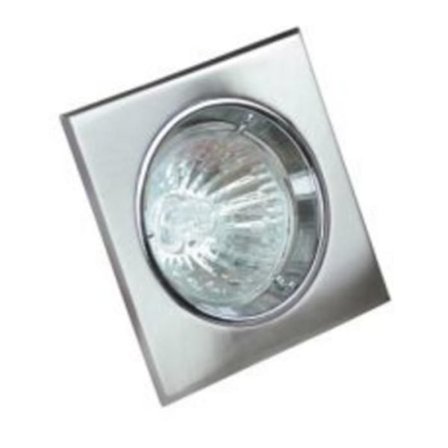 Valkoinen käännettävä neliömäinen spottilampputuki GU10 ja MR16:lle, mitat 80x80 mm