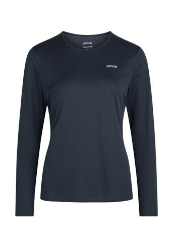 Women Longsleeved Sports Tee Langærmet T-shirt Navy ZEBDIA