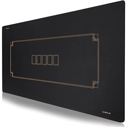 180x90cm Texas Hold'em Poker Layout, Vannavstøtende, Støyreduksjon og Premium Bæreveske (Svart og Champagne Gull)