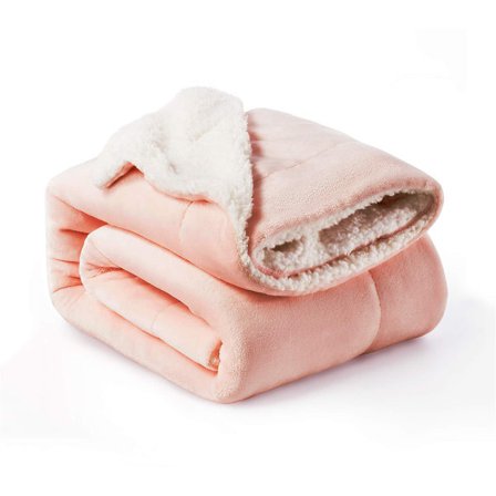 Soft Blanket Fluffy Fleece Blanket Pink - Warm Sherpa Blanket 150 x 200 cm XL Sofa Blanket Thick Blanket Soft as a Living Room Sofa