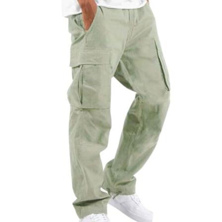 Elastisk Midja För Män Loungewear Enfärgade Byxor