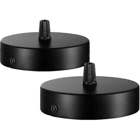 100 X 20mm Takbaldakin, Metallkoblingsboks, 1 Hulls Rund Skjerm - Takrosett - Matt Svart, Passer Alle Lamper (2 stk)