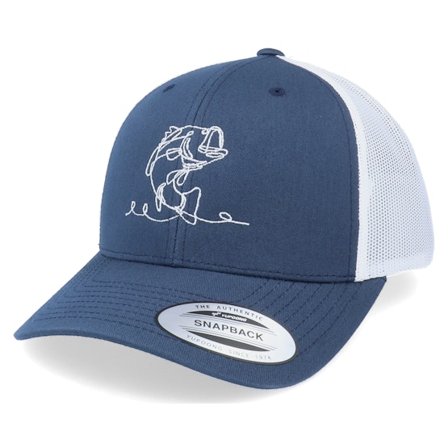 Skillfish - Blå trucker Caps - One Line Perch Fishing Navy/White Trucker @ Hatstore