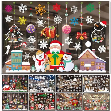 Christmas Window Stickers Merry Christmas Decorations For Home Christmas Wall Sticker Kids Room Wall Decals New Year Stickers