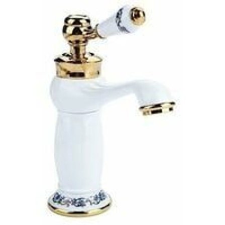 KLB Blå och vit keramik kran i mässing