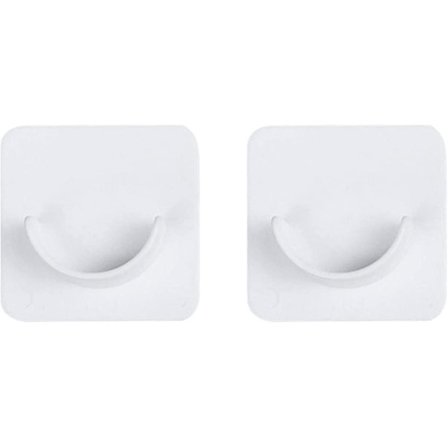 Mordely 2 Pack U Shaped Plastic Curtain Rod Brackets No Drilling Self-adhesive Plastic Wardrobe Hooks For Home Or Bathroom