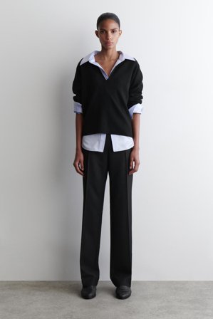 COS Femme Pantalon De Tailleur En Laine Mélangée in Noir