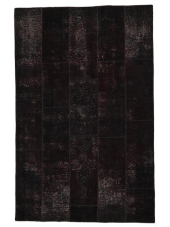 Patchwork Teppich 199X307 Schwarz Wolle, Persien/Iran