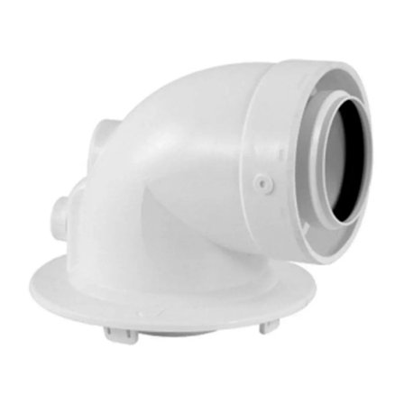 Curva coassiale 90° ribassata Ø 60/100 scarico fumi caldaia a condensazione Baxi