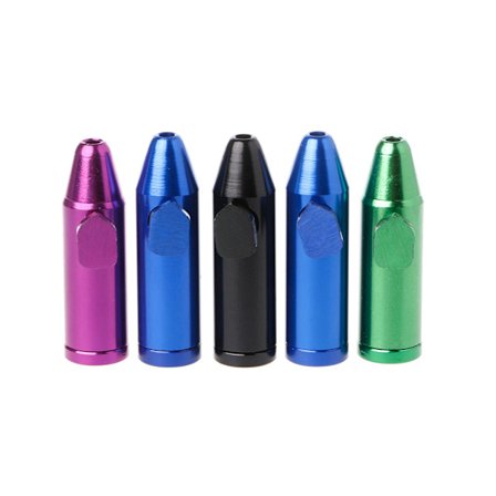 1 stk. Metal Aluminium Snorter Sniffer Snuff Snorter Pulver Bullet Dispenser Bokse