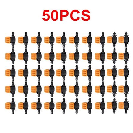 20/50/100 stk. 1/4" Rør Mini Ventil Slangekontroller Pigget Adapter Landbruk Mikro Dryppvanning Vanningssystem Fittings