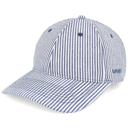 Levi's - Blauw unconstructed Cap - Essential Cap Multi Stripe Navy/White Dad Cap @ Hatstore