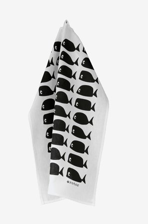 Rotor design - Kökshandduk Whale - Vit - Kökshanddukar - Från Homeroom