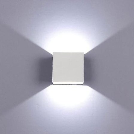 1Pc Led Wall Lamp 6w Aluminum Ac85-265v Wall-mounted Aisle Corridor Bedroom(White White Light)