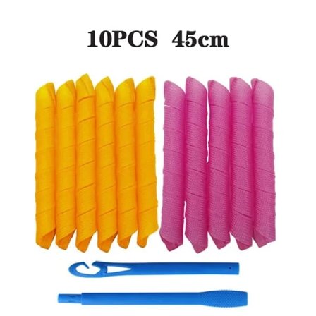 TG 10 kpl (30-65 cm) Hiusten kiharrusrullat etanan muotoiset, ei aaltomuotoiset, spiraali Rou 10 kpl 45cm