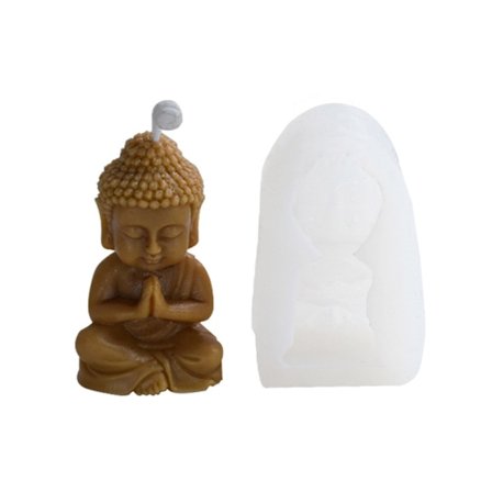 Buddha Lysfremstilling Dekoration Silikone Resin Form til Røgelse og Lys Cement Statue Form Kunst