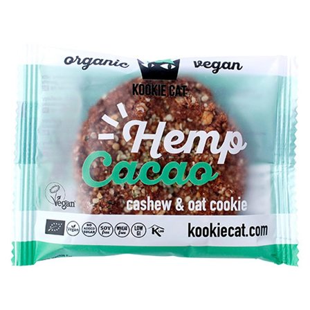 Kookie Cat Hemp Cacao Cookie Ø 50 g, Helse & Madvarer, Snacks, Barer