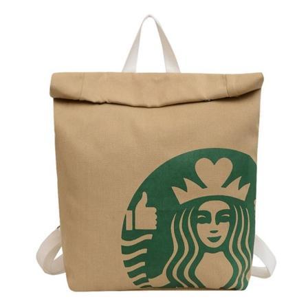 Vattentät söt ryggsäck Canvasväska Kvinnlig skolväska Causal Crossbody-väska C