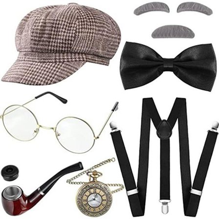 Gamle mænd klæder sig ud sæt bedstefar kostume paryk voksen barn de 100 dage i skolen [DB]