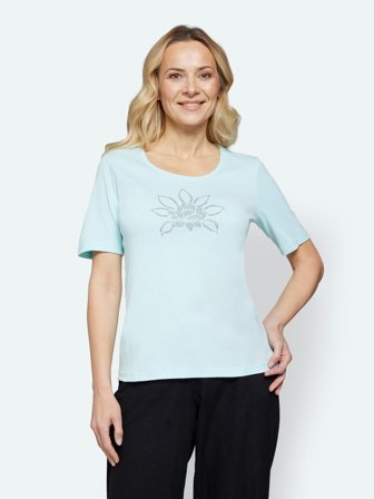 SIGNATURE - Kortærmet T-shirt - Lys Turkis - Similisten