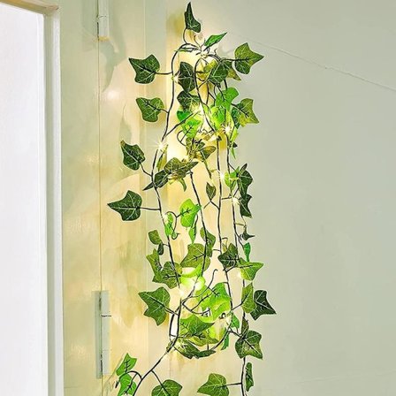 10 meter konstgjord murgröna girlang med 100 LED-lampor