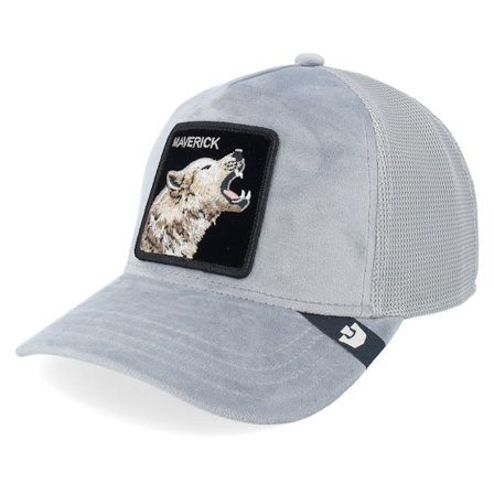 Goorin - Grau trucker Cap - Velour Wolf Gloss A-frame Trucker @ Hatstore