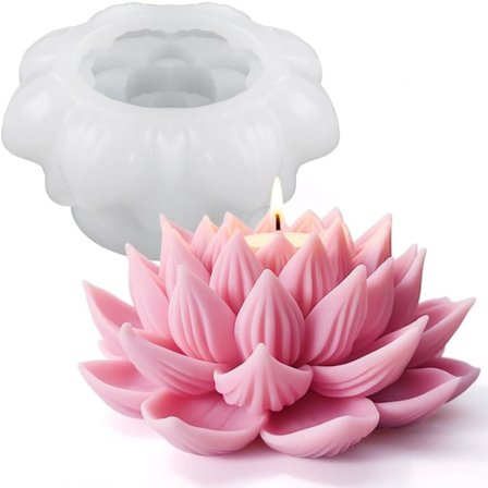 3D Lotus Silikonform - Doftljus, Aromaterapi, Heminredning, Blomformar för Resin, Epoxi, Cement, Gips