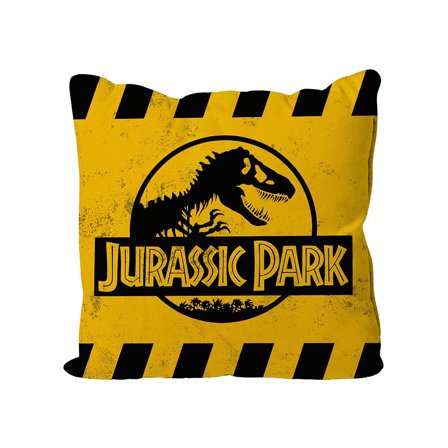 Jurassic Park Caution Yellow Logo 40 x 40 cm Kudde