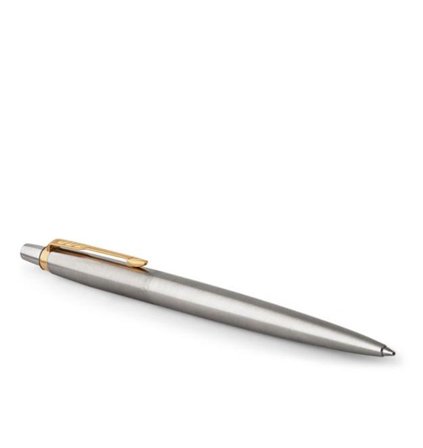 PARKER Jotter Ballpoint Pen Stainless Steel/Gold Barrel Blue Ink - 1953206