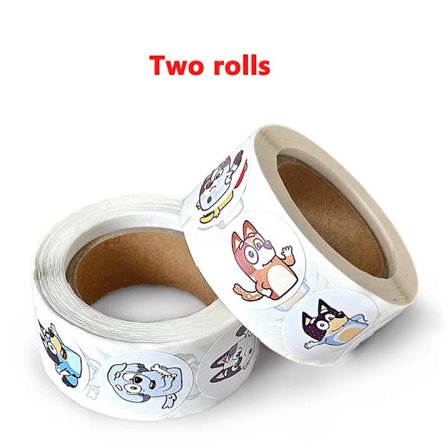 Bluey Bingo Hund 500 Ark/Rull Klistremerke Søt Tegneserie Anime Klistremerke Dekor Barn Album Dagbok Konvolutt Forsegling Papir Tape