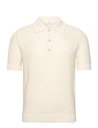 Mango | Openwork Cotton Knitte Polo Shirt | XL