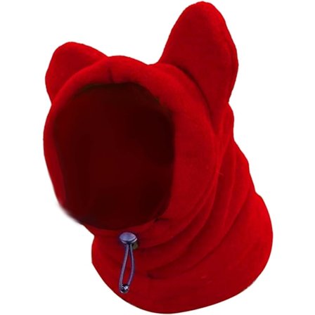 Hunde Vinterluer Hundehodeplagg Vindtett Hundeøredeksel Halsvarmer Skjerf for Hunder Katt Smådyrtrening, Rød S